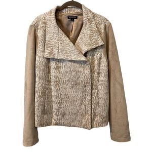 H By Halston Beige Detailed Sweater Jacket Sz 14 Washable Pockets Quality